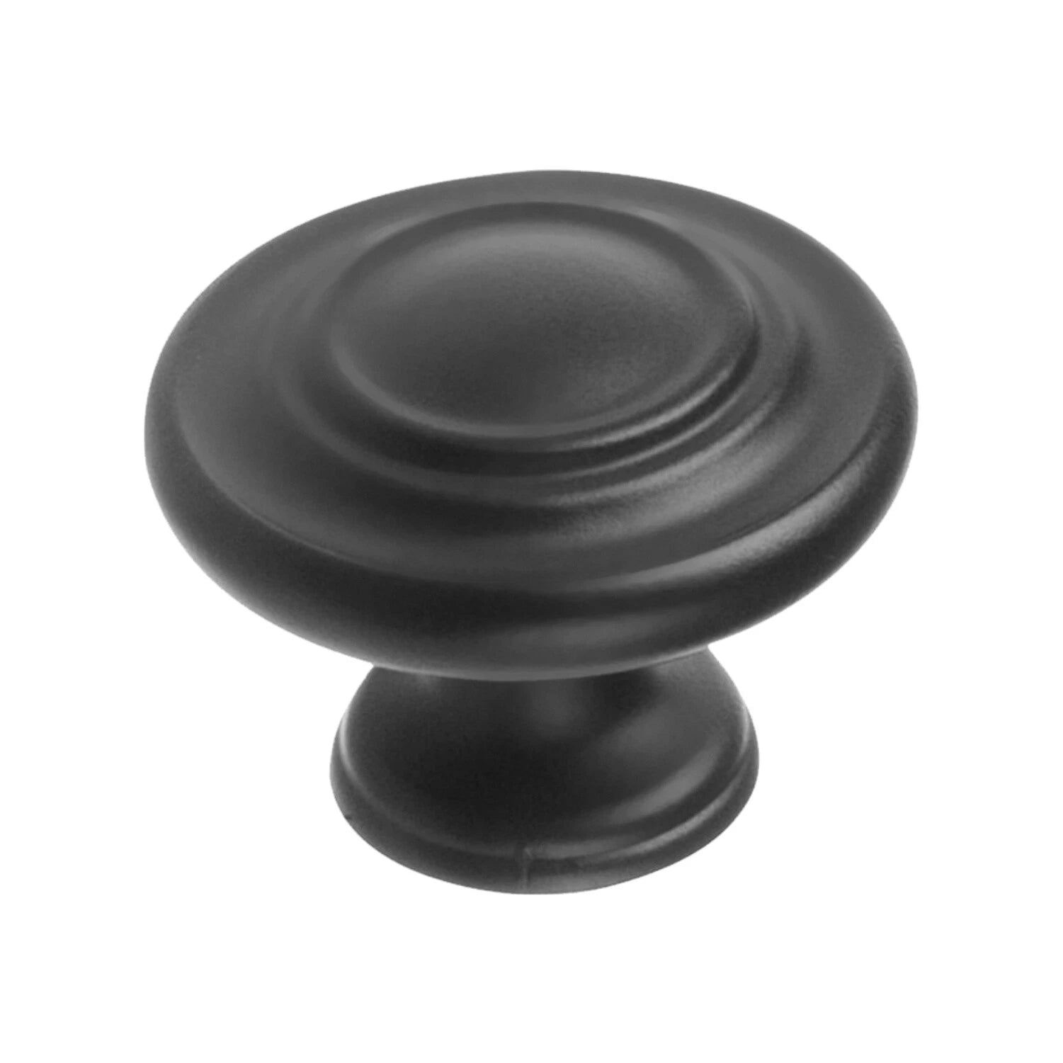 Saturn Ring Round 1-11/32" Flat Black Kitchen Cabinet Dresser Knob