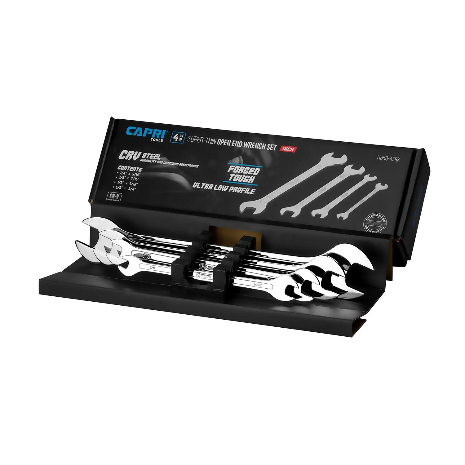 Capri Tools Super-thin Open End Wrench Set, Sae, 1/4 To 3/4 In.,