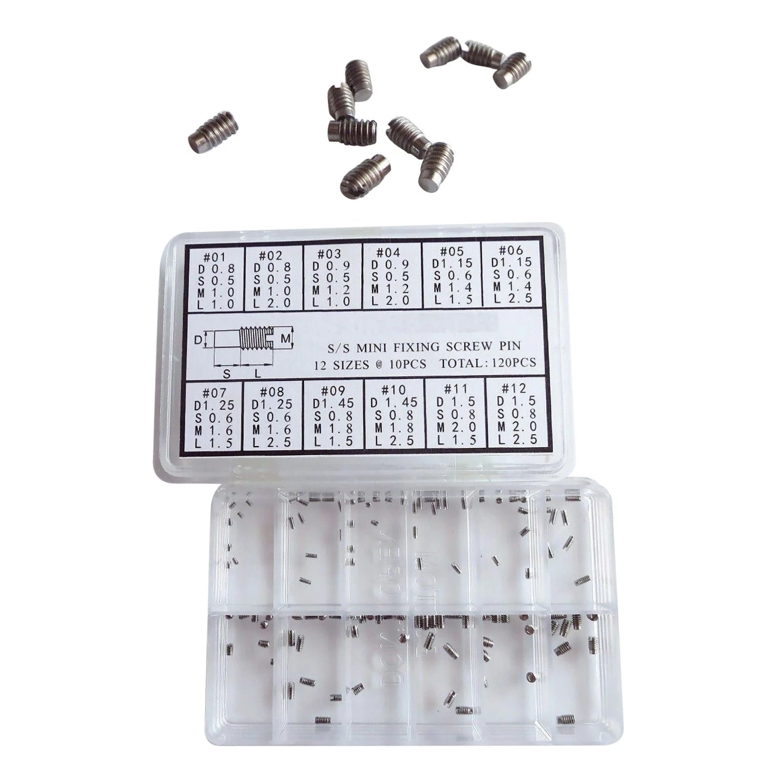 Stainless Steel Watch Fixing Screws Pins Assortment Repair Accessories