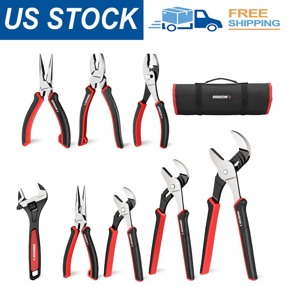 ARROW 8-Piece Pliers and Wrench Set with Roll-Up Pouch by ARROW