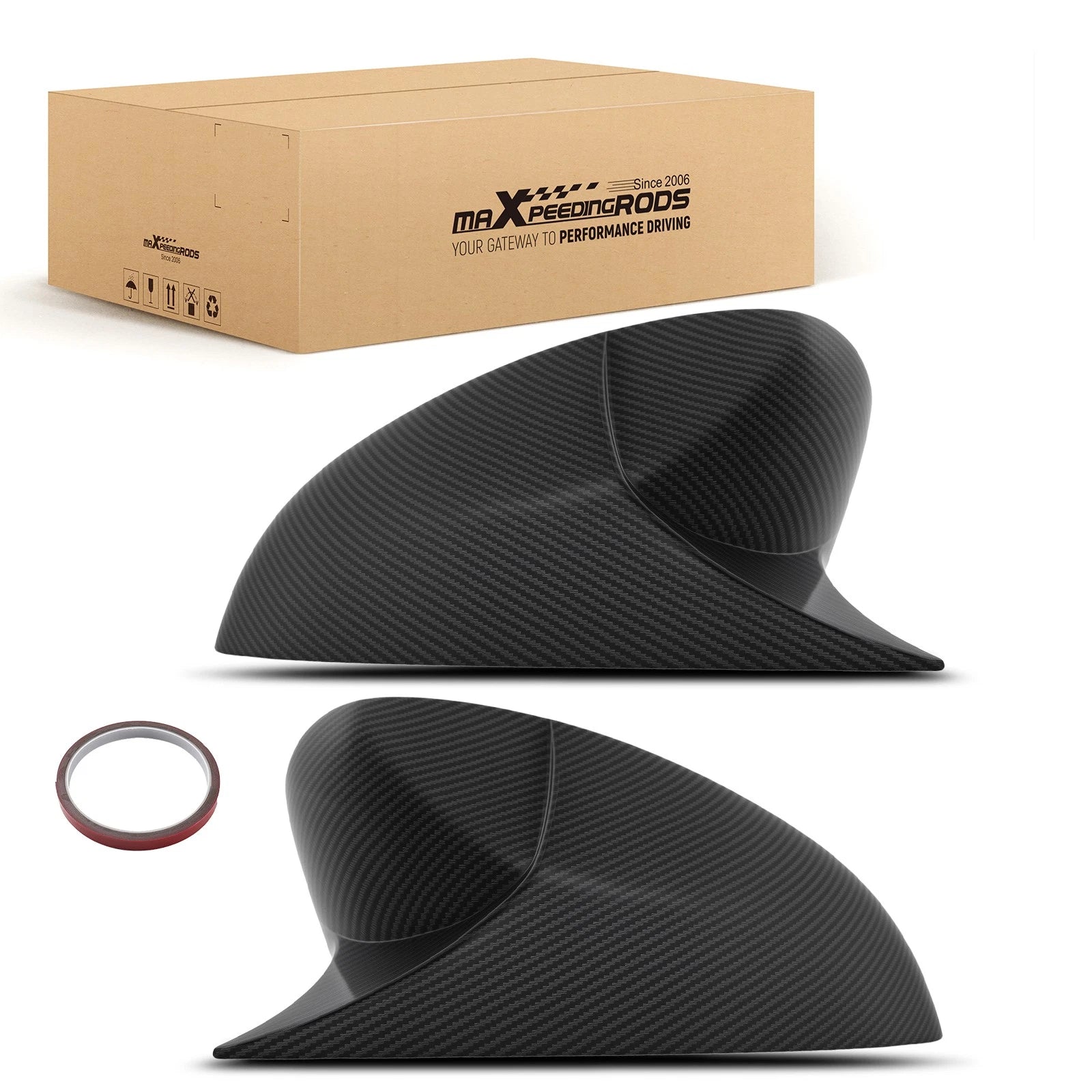 Carbon Fiber Side Mirror Cover for Honda Accord 18-22 Left Right Black ABS 2PCS