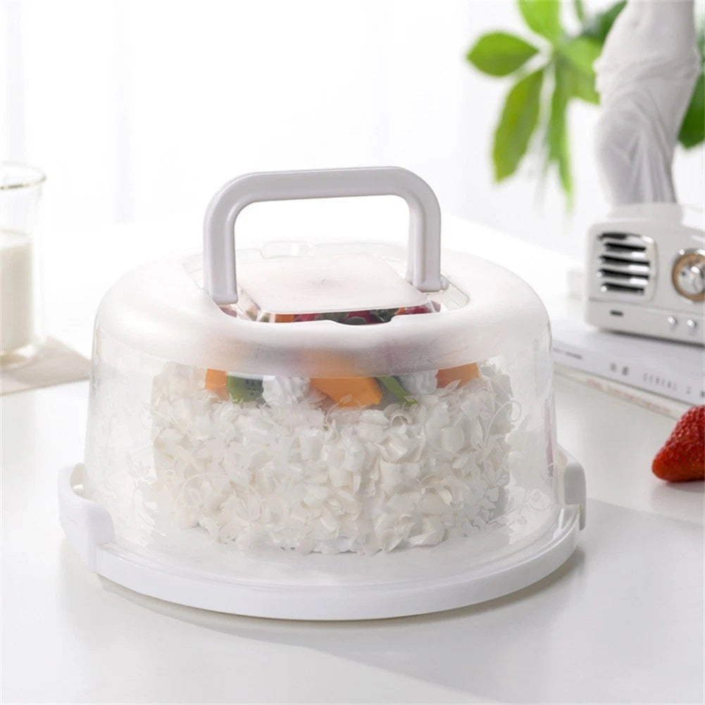 Portable Round Cake Carrier Box With Handle And Secure Lock For Cake