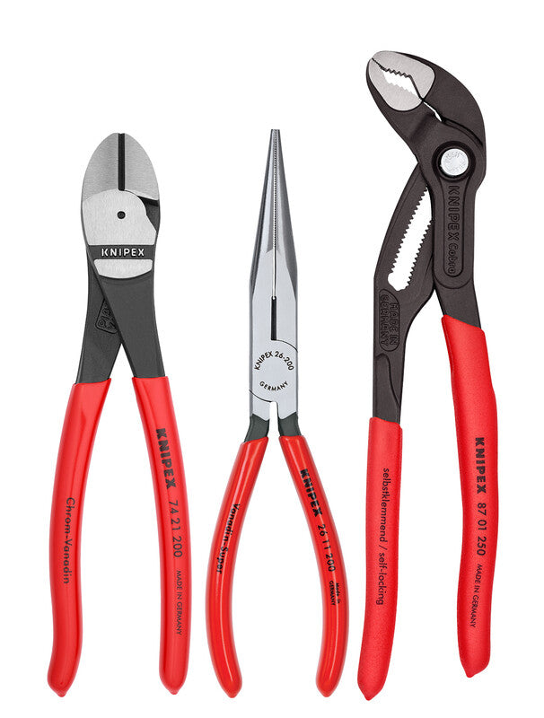 Knipex 3pc Plier Set Cobra & Diagonal Cutters