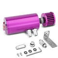 Purple 5.5"x2.4" Aluminum Engine Oil Catch Tank 140ml+filter Fit