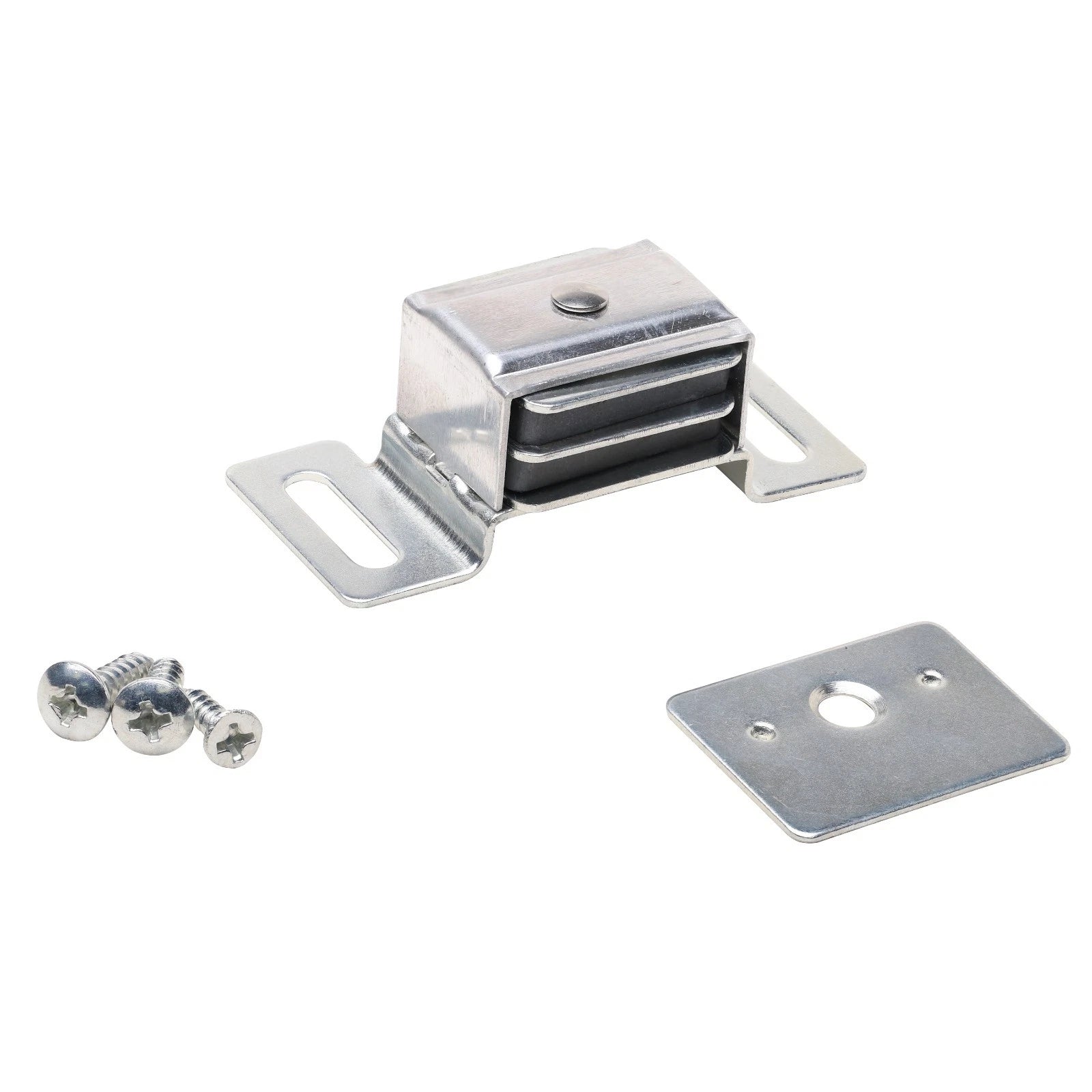 Rok Hardware Aluminum Double Magnetic Catch, Rokmc2