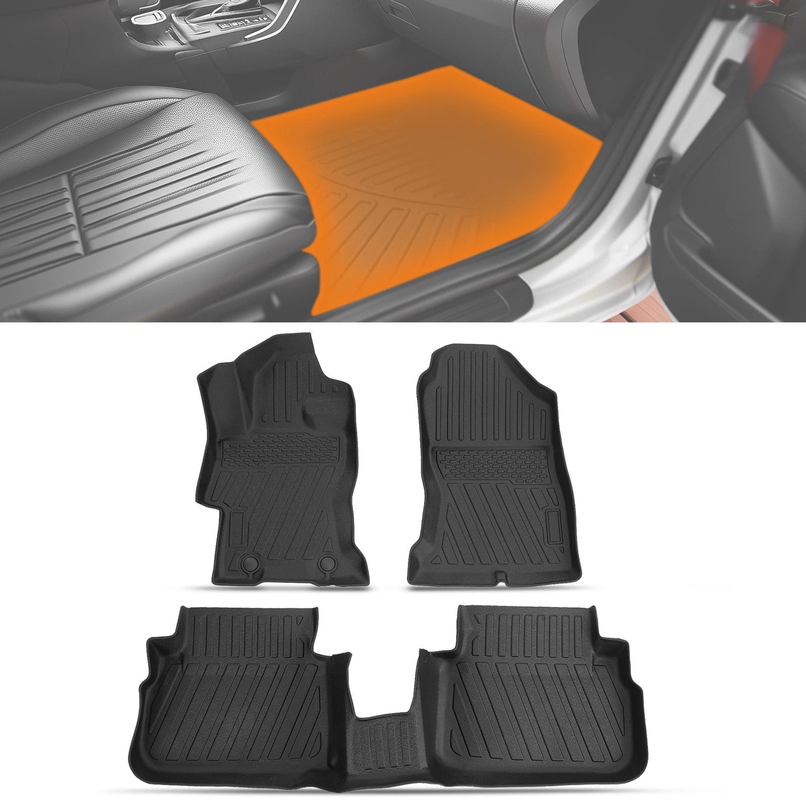 Carpet Floor Mats for Subaru Crosstrek/Impr<wbr/>eza 2017-2023 TPE Black All-Weather