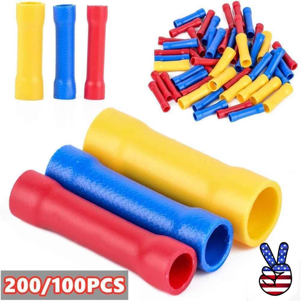 22-10 Gauge Awg Ga Wire Butt Connectors Vinyl Car Radio Terminals 200