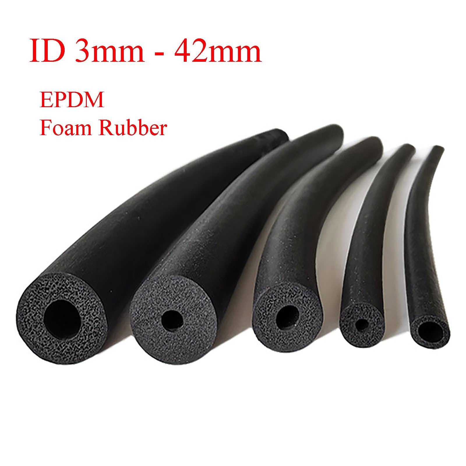Thermal Insulation Sponge Pipe Foam 3-42mm ID