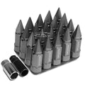20 M12x1.5 83mm Tall 23mm Od Gun Metal Aluminum Jdm Lug Nuts With