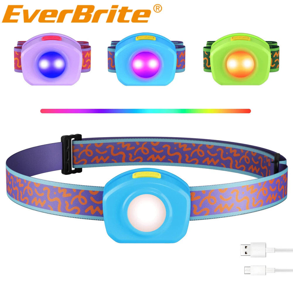 Everbrite Led Headlamp Rechargeable Kids Headlamp Adjustable Headband