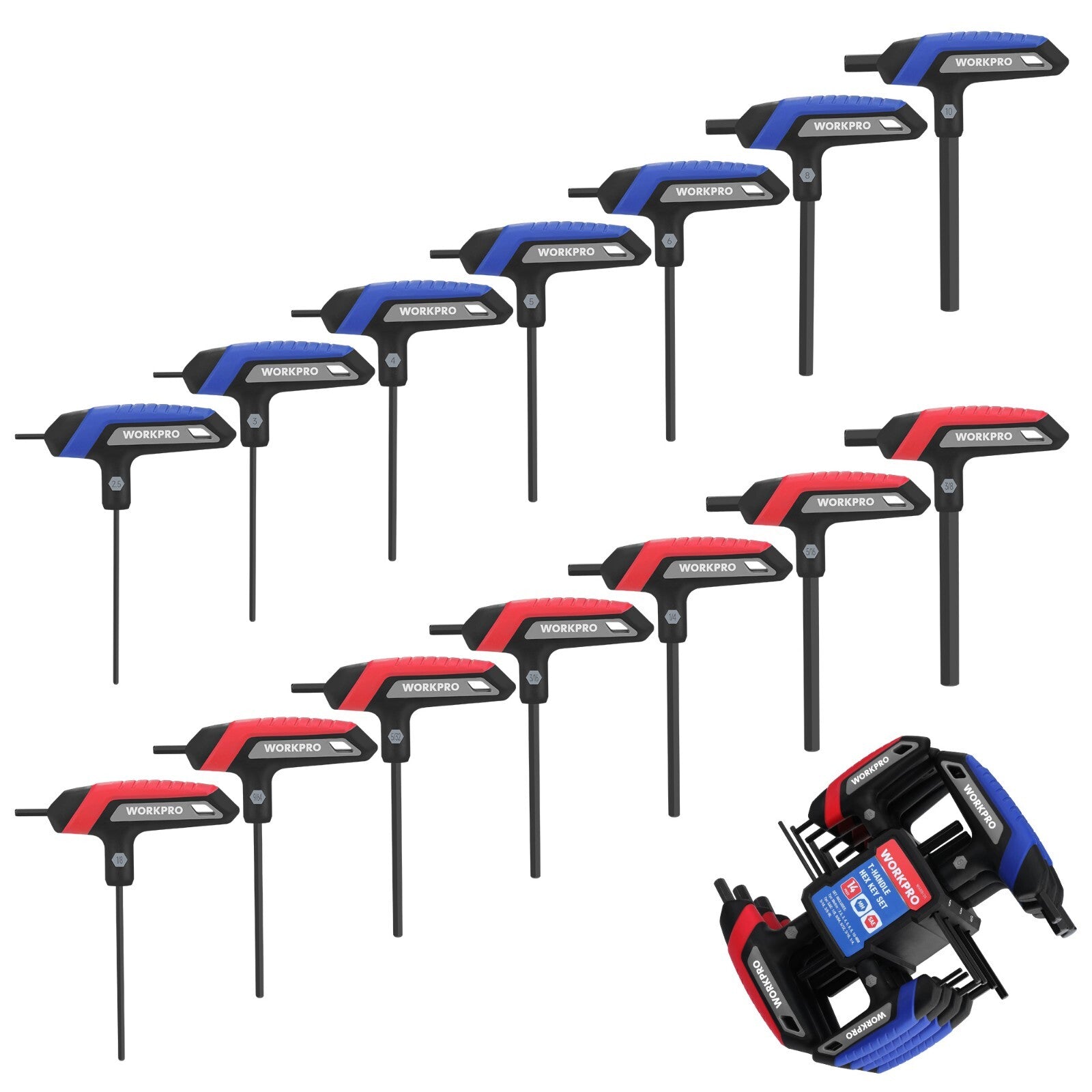 WORKPRO 14PC T-Handle Allen Wrench Set by WORKPRO