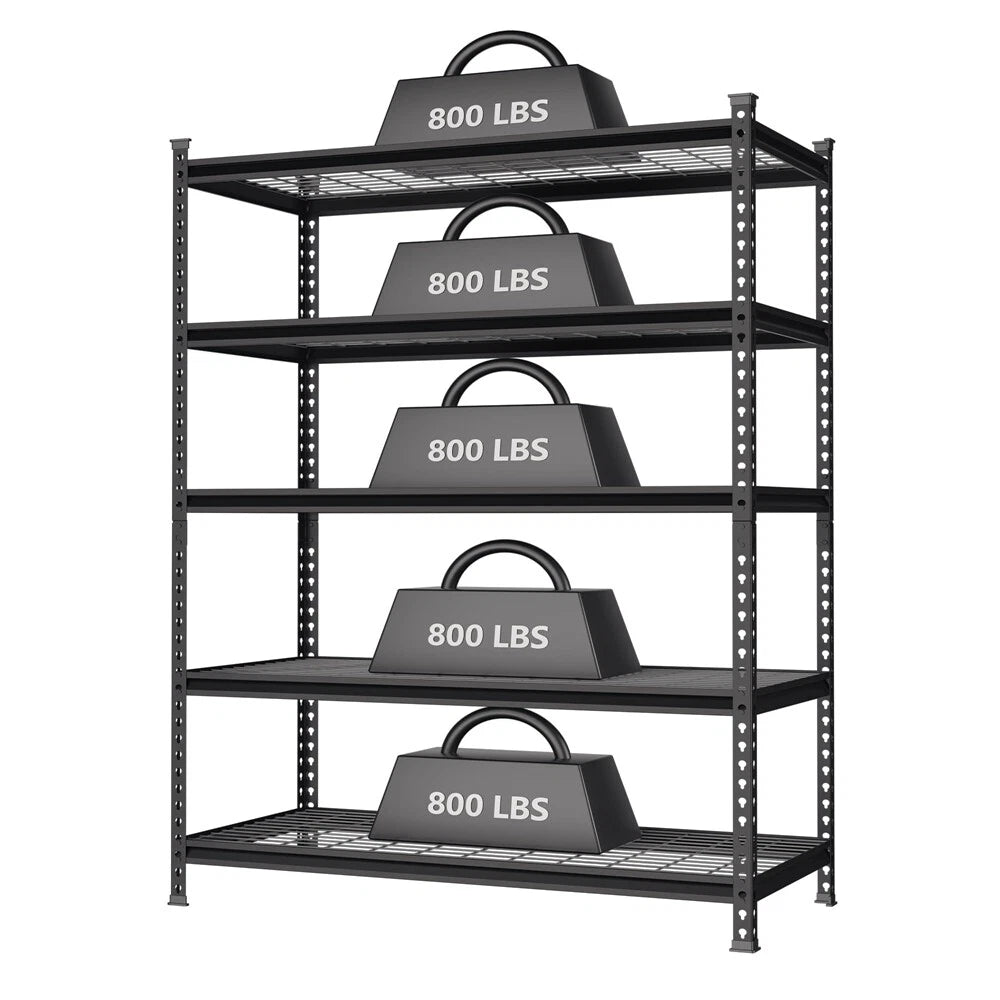 Valuemax 5-tiers Metal Shelving Unit 48”w X 24”d X 72”h Heavy Duty