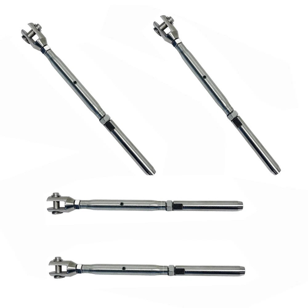 Stainless Steel T316 1/4" Thread Fork Swage Stud Turnbuckle For 3/16"