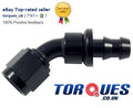 An-6 45 Degree Push-on Fuel Hose Fitting Black