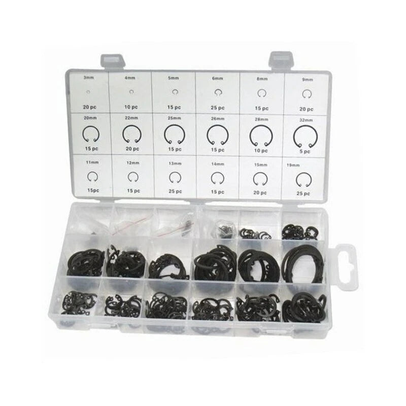 300pc 3-32mm 18 Metric Sizes Internal Circlip Snap Retaining Ring Assortment
