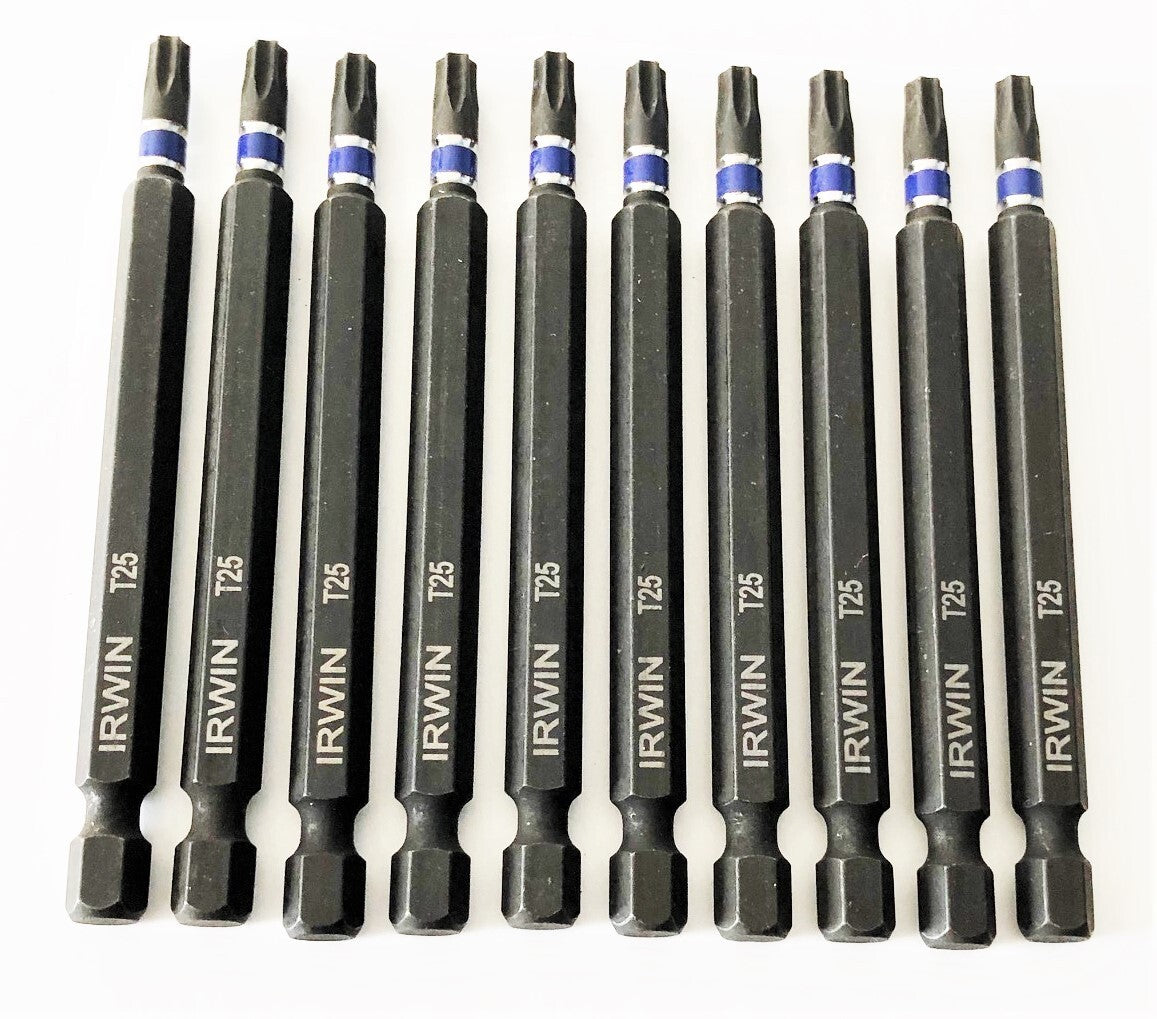 10 Irwin 3-1/2" Impact T25 Star Torx Bits