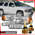 LH+RH Headlight & Bumper with LED Bulbs