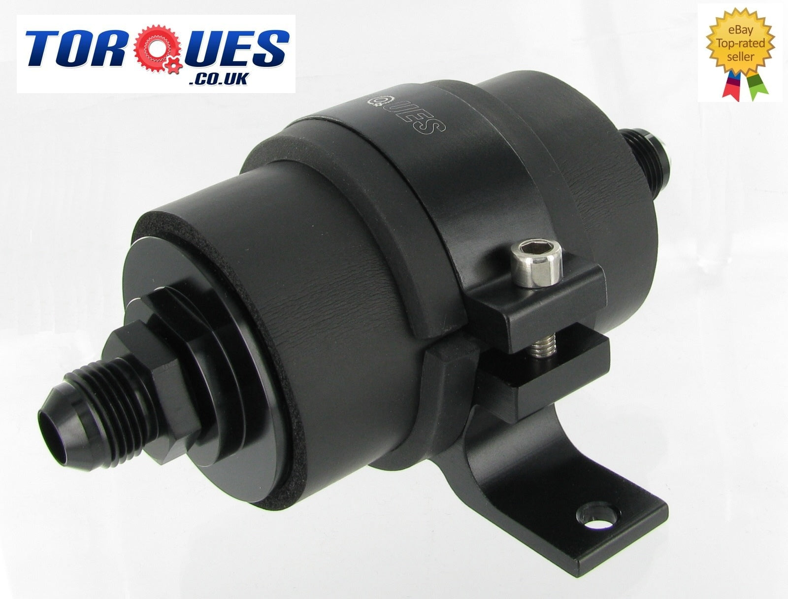 AN-6 (AN6 JIC-6) Black Anodised High Flow Billet Fuel Filter 30 Micron
