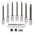 7pc SAE 3/8-Drive Wobble Impact Ball End Hex Bit Socket Set by Unbranded