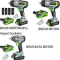 WORKPRO 20V Cordless Impact Wrench with 4 Impact Sockets by WORKPRO