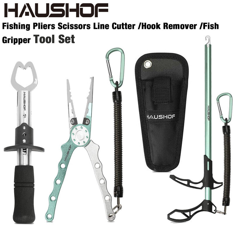 HAUSHOF Hook Remover Fishing Pliers Scissors Line Cutter Tool Set