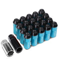 20 M12x1.5 53mm Tall 23mm Od Sky Blue Aluminum Jdm | Built Supply Co