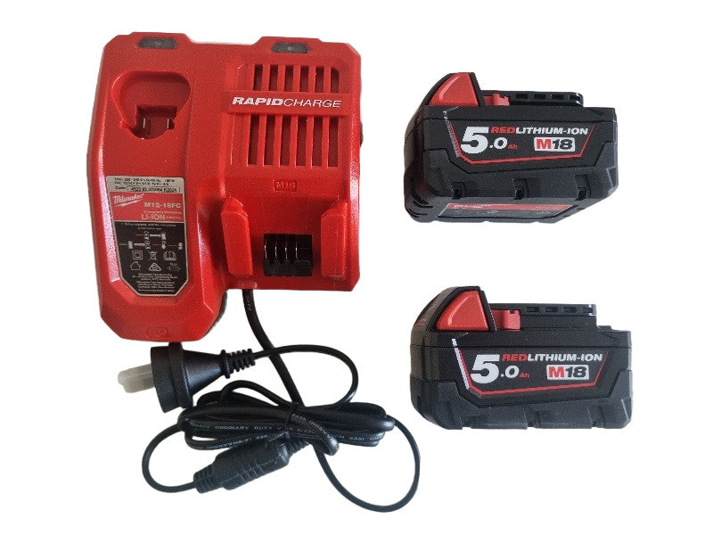 Milwaukee M18 5.0Ah Battery, Charger and Bag