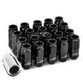 Aluminum Black 16 Lug+4 Lock Nuts+adapter M12x1.5 21mm Od/50mm Tall