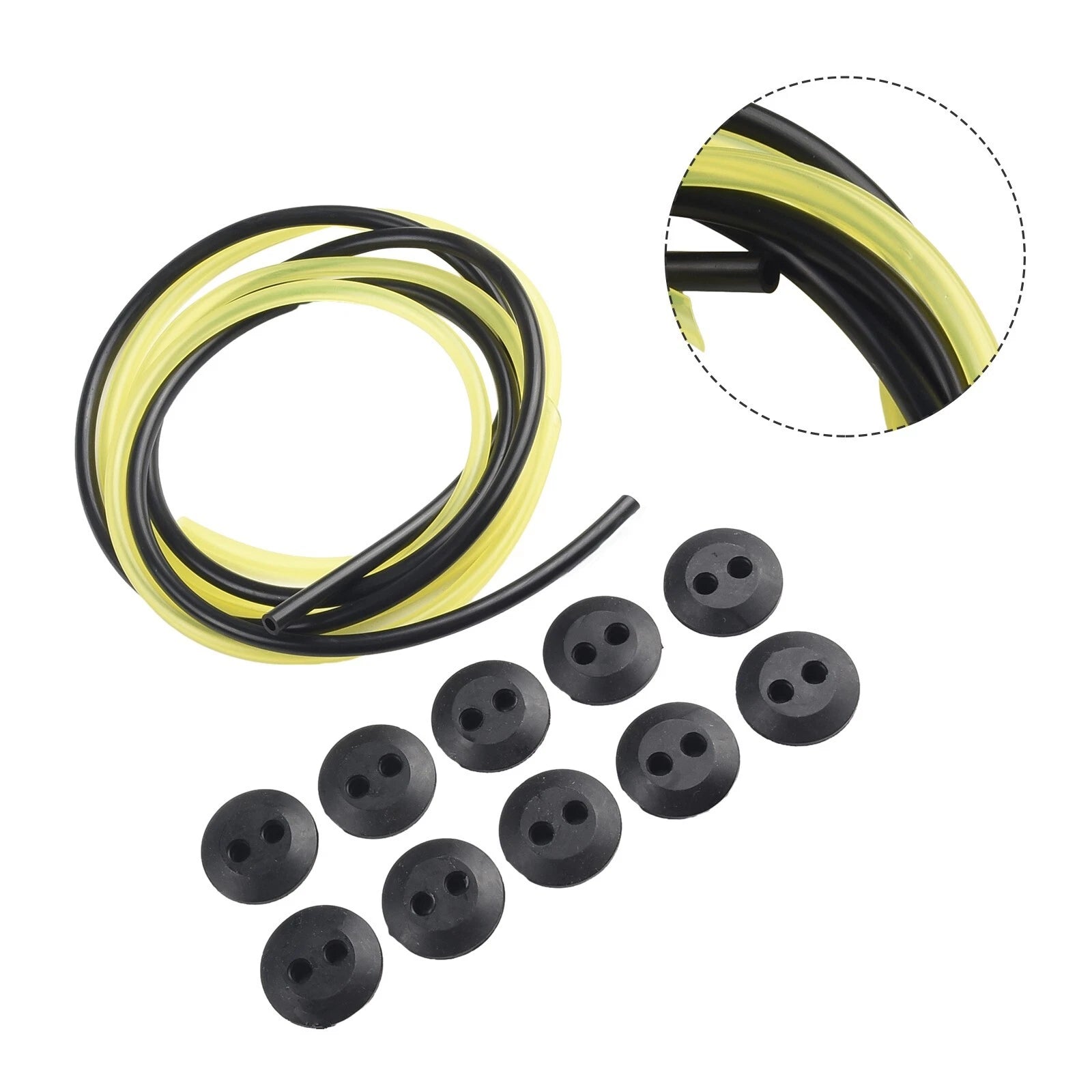 2-holes Fuel Tank Grommet-rubber With Fuel Line Pipe For Brush
