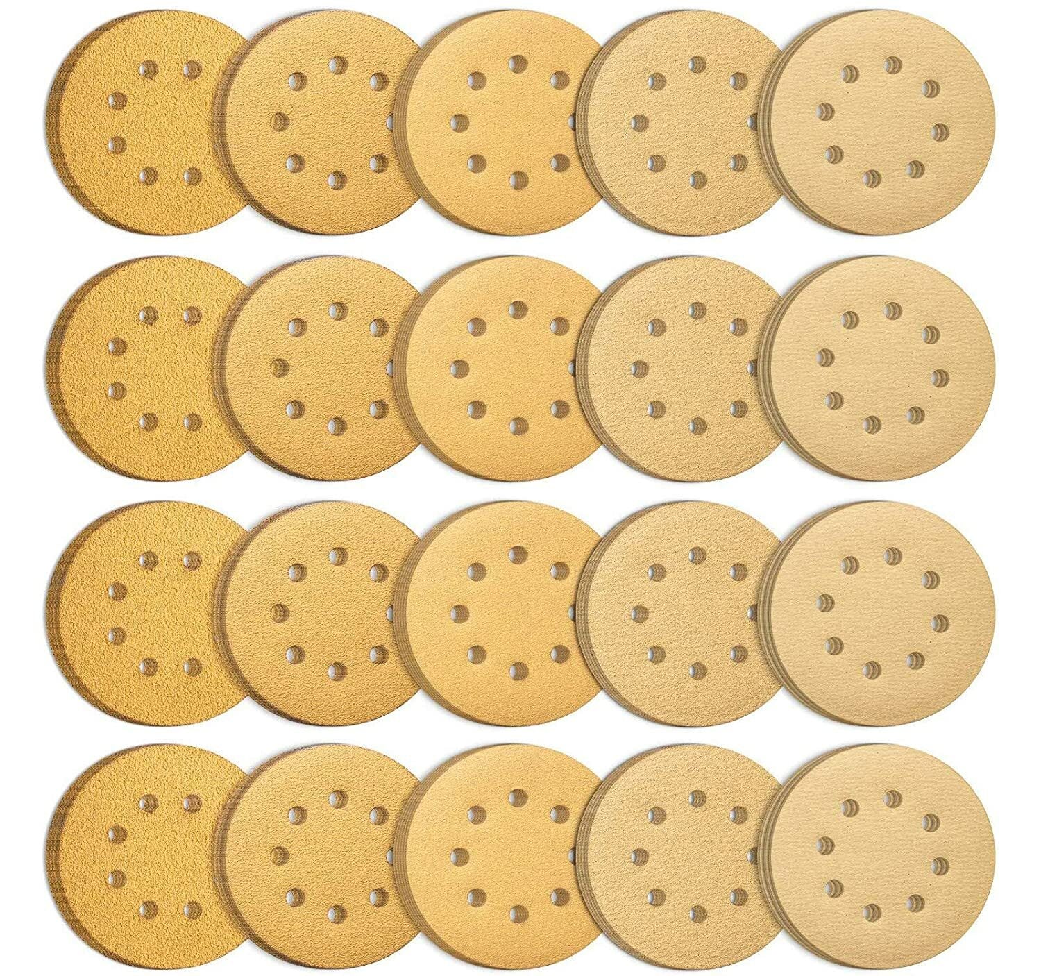 5" Sanding Discs 60-220 Grit Hook Loop by Unbranded
