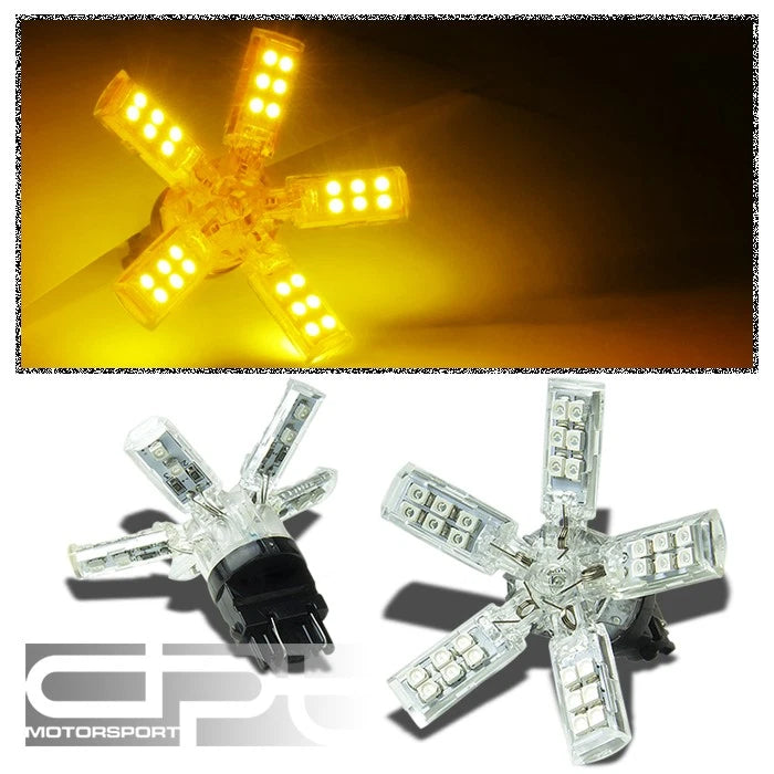 X2 40 3528 Smd 3157 Bright Amber Led Spider 5 Spokes/arms