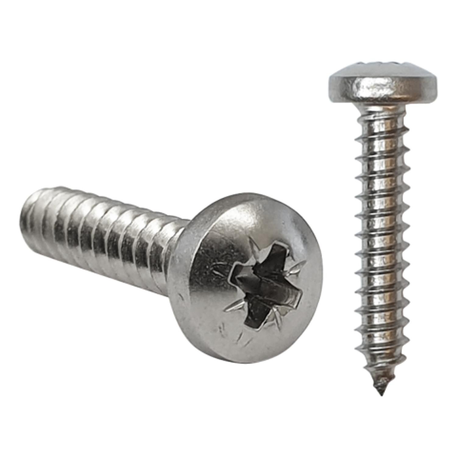 No.2 / 2.2mm X 9.5mm Stainless Steel Pozi Self Tapping Pan Head Screws