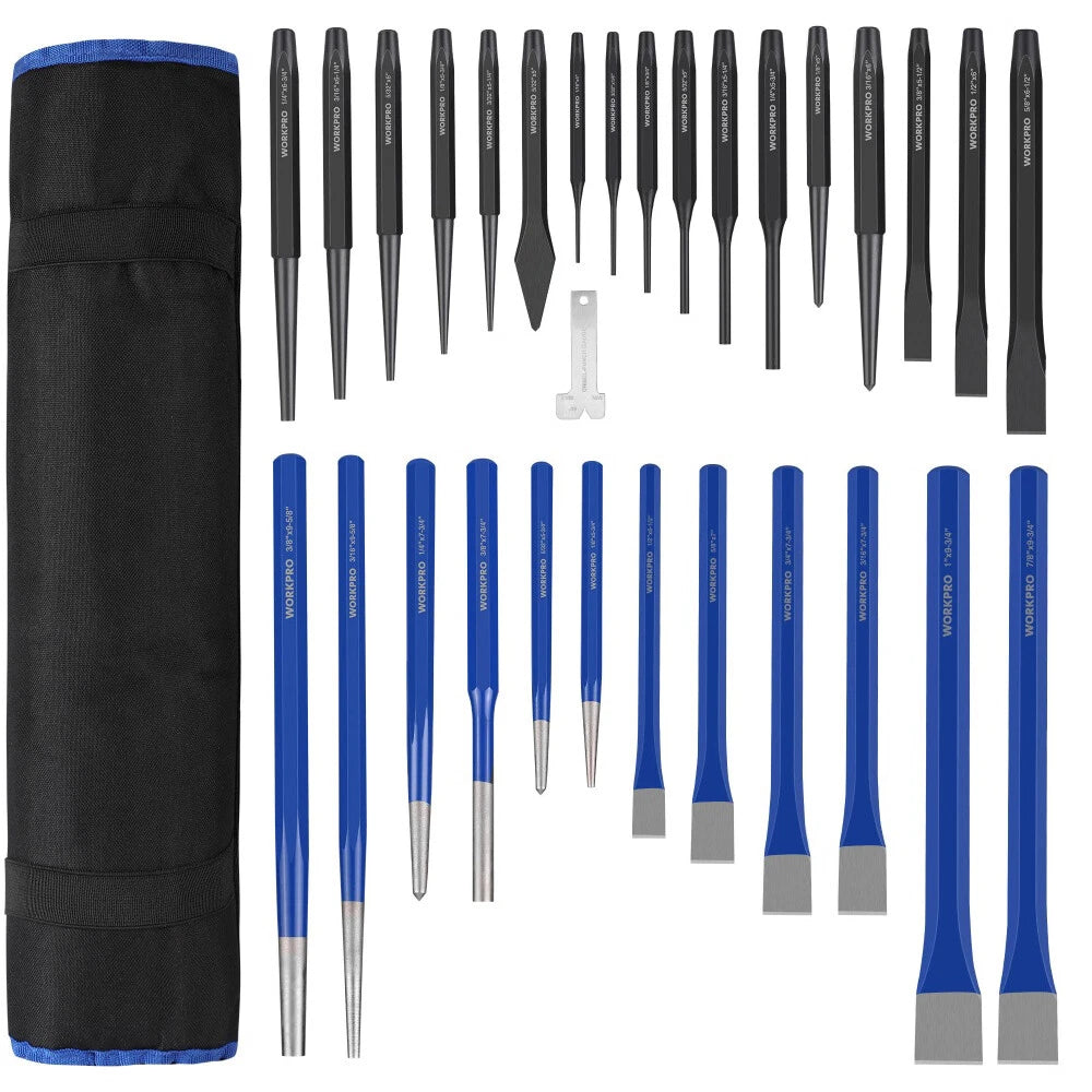 WORKPRO 30PIECE Heavy Duty Punch Chisel Cape/Cold/ Chisel Taper/Center/P<wbr/>in Punch