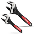 ARROW 2PC 8" 10" Adjustable Wrenches Cr-V Steel Wide Jaw Black Oxide
