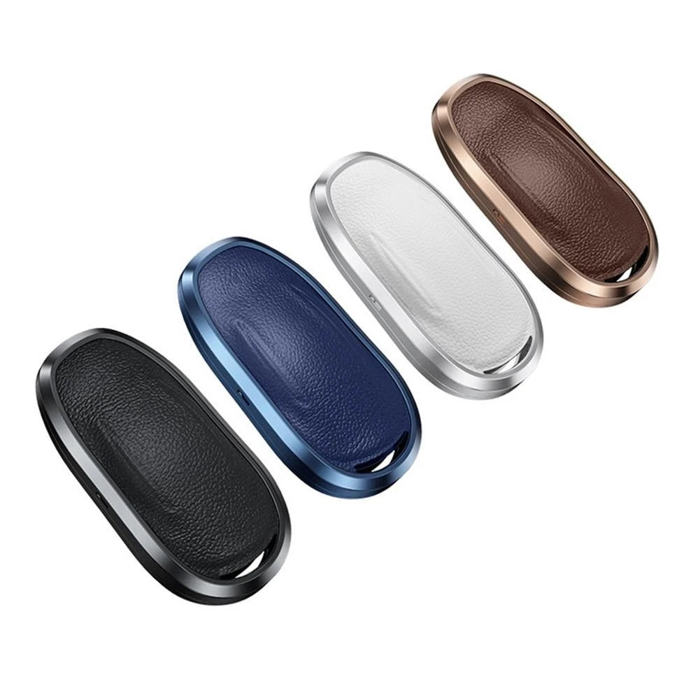 Leather+alumin<wbr/>um Alloy Car Key Fob Cover Case Holder Shell For