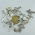 Mixed Cross Pendant Vintage Antique Silver Tone Alloy Faith Religious