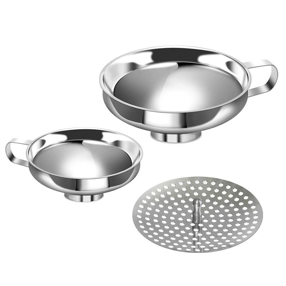 For Home Use Stainless Steel Funnel Set Wide Mouth Two Sizes For