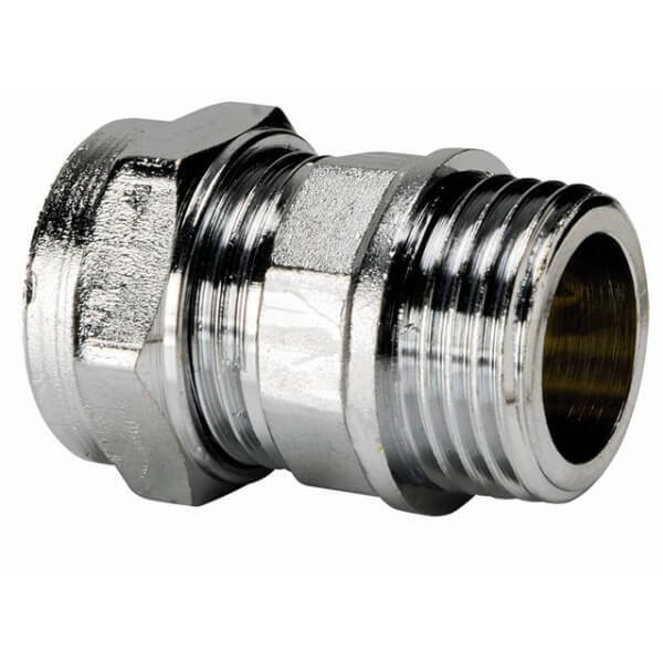 Chrome Compression Male Iron Straight Coupler