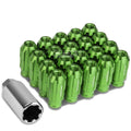 Open End M12x1.25 50mm Tall 24mm Od Green Aluminum Jdm Lug