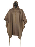 Coyote - Ripstop Nylon G.i Style Poncho Rain Coat Mildew Proof Non