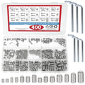400pcs Stainless Steel Allen Head Socket Hex Set Grub Screw Assortment