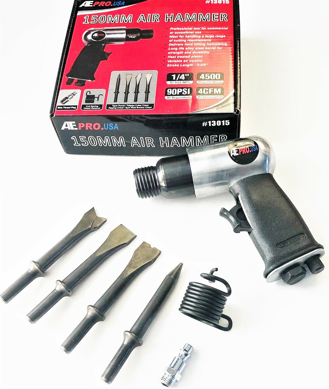 ATE Pro 150mm Air Hammer with 4 Chisels