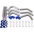 2.5" UNIVERSAL Turbo Intercooler Piping Pipe Duct Tube Kit and Bolt Clamp Blue