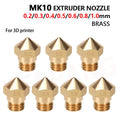 MK10 Brass 3D Printer Nozzles - Various Sizes