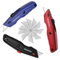 WORKPRO Safety Box Cutter Utility Knife Retractable Snap off Razor With 10 Blade