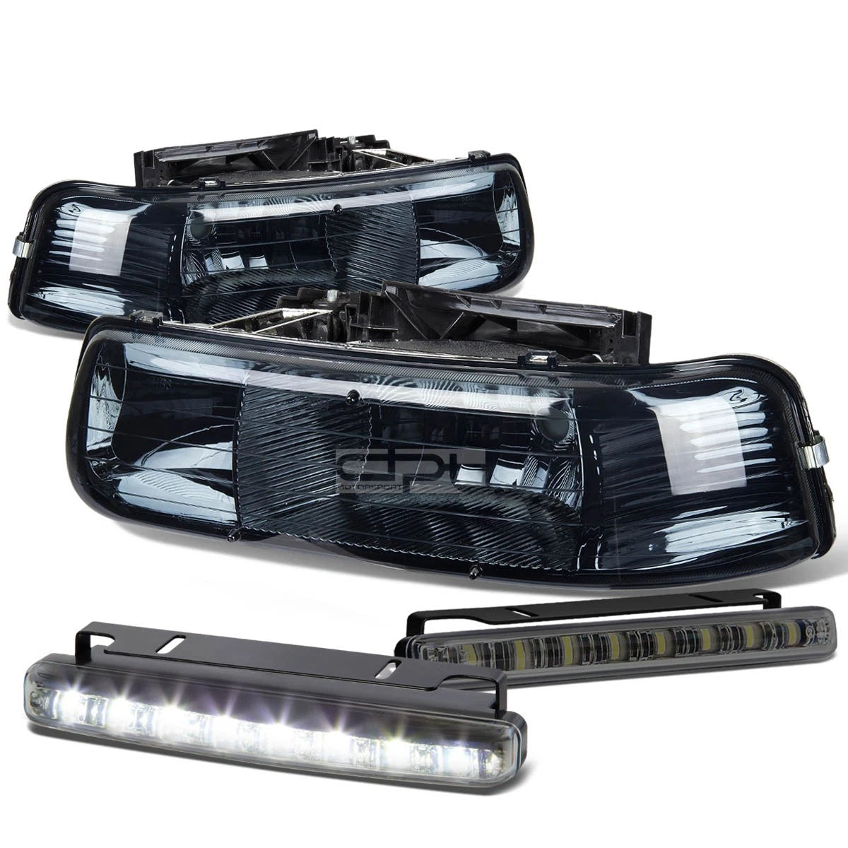 Smoked Housing Clear Lens Headlight/lamp<wbr/>+LED | Built Supply Co