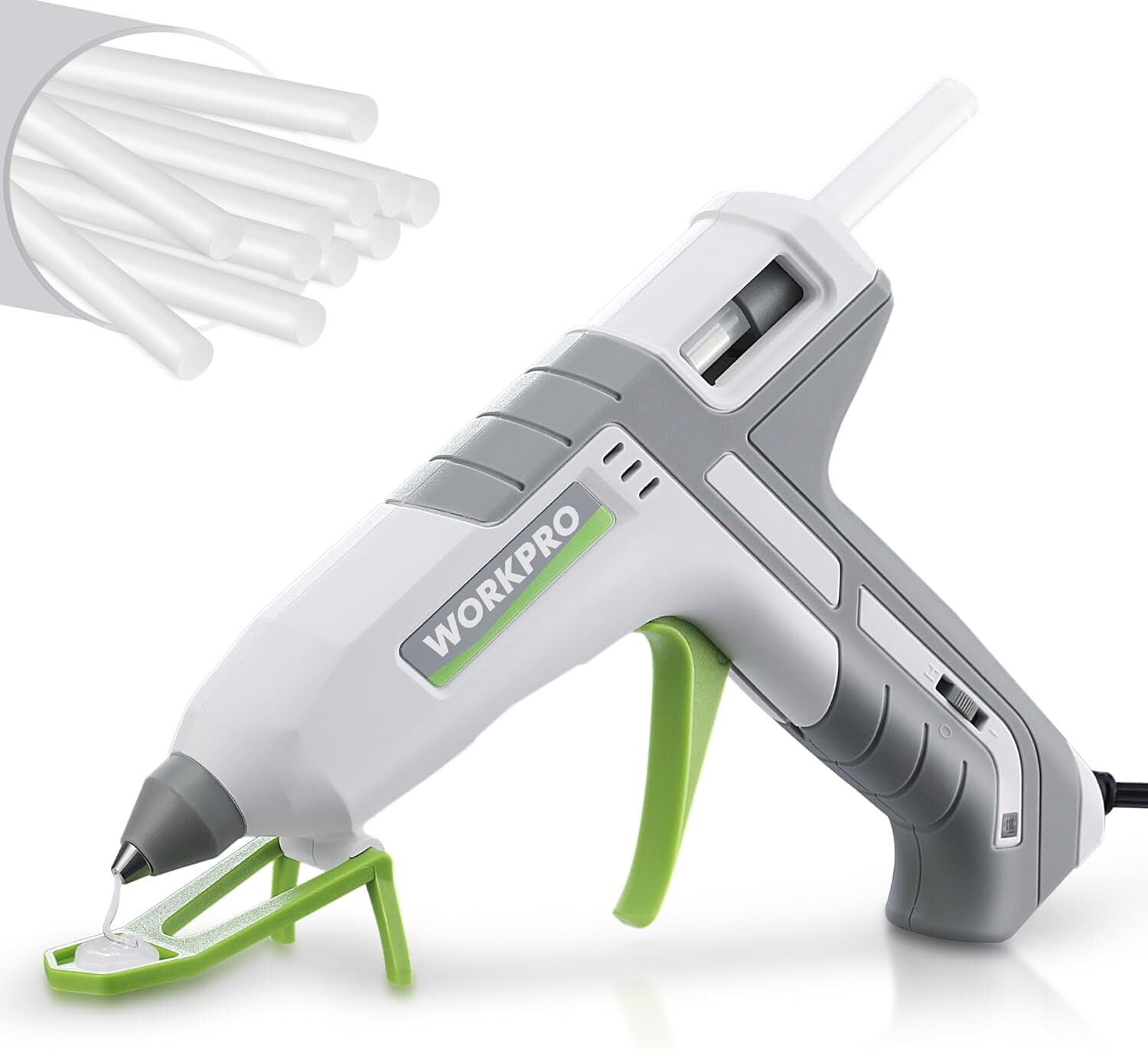 Hot Glue Gun 60/100W Dual Temp 90S Fast Preheating 10PC Glue Sticks (7/16")