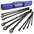 WORKPRO 10PC Extra Long Ratcheting Wrench Set Combination Metric