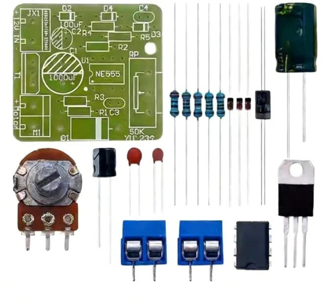 Ne555 12V Dc Motor Control Kit For Soldering Practice For Education
