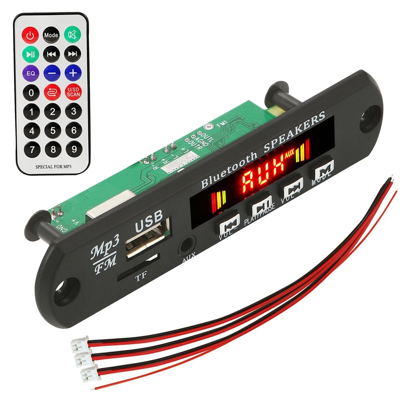 Wireless Bluetooth 5.0 12V 2*25W Mp3 Wma Decoder Board Car Audio Usb